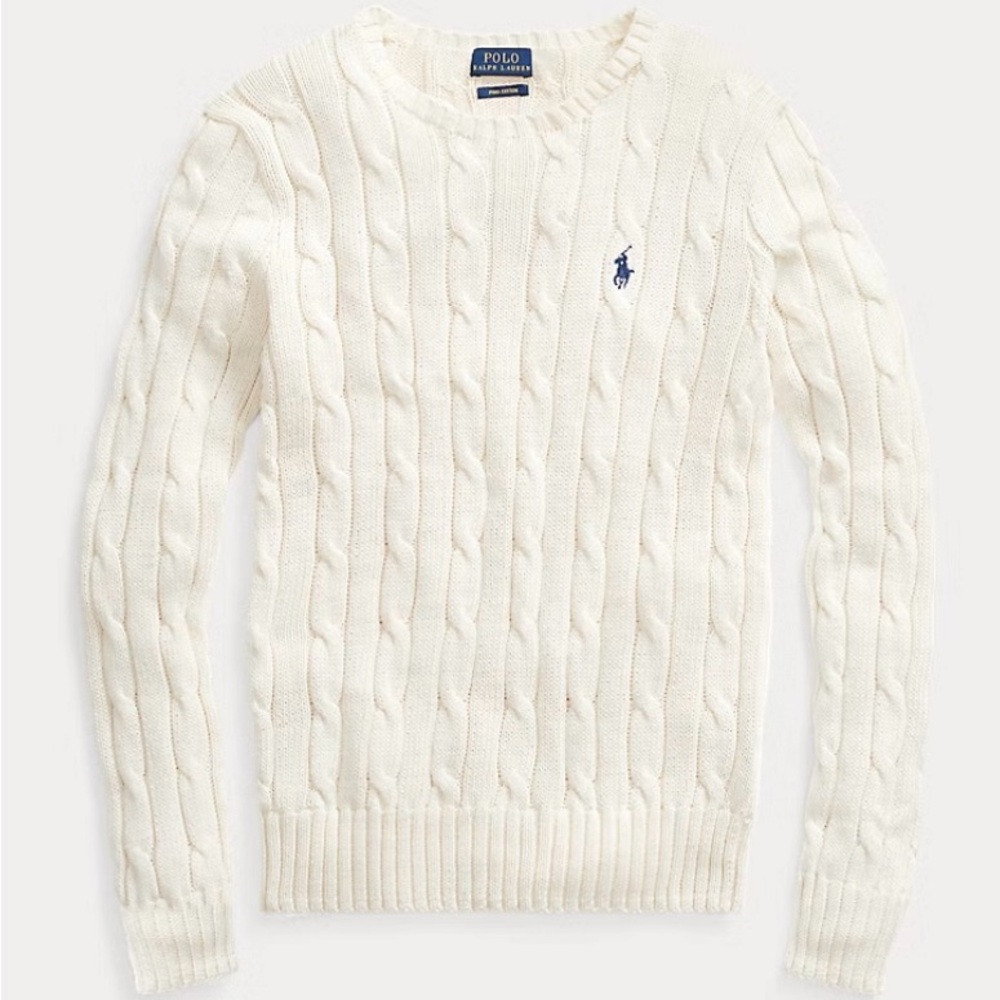 Polo by Ralph Lauren Women’s White Cable Knit Sweater